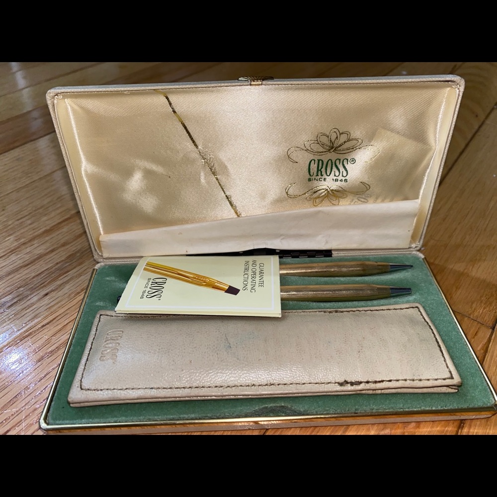 CROSS 1975 14K Gold Rolled Ballpoint Pen & Pencil